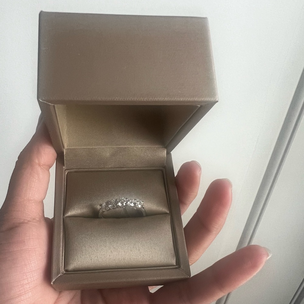 Sterling Silver 1.5 carat Five-Stone Moissanite Ring - Picture 2 of 10